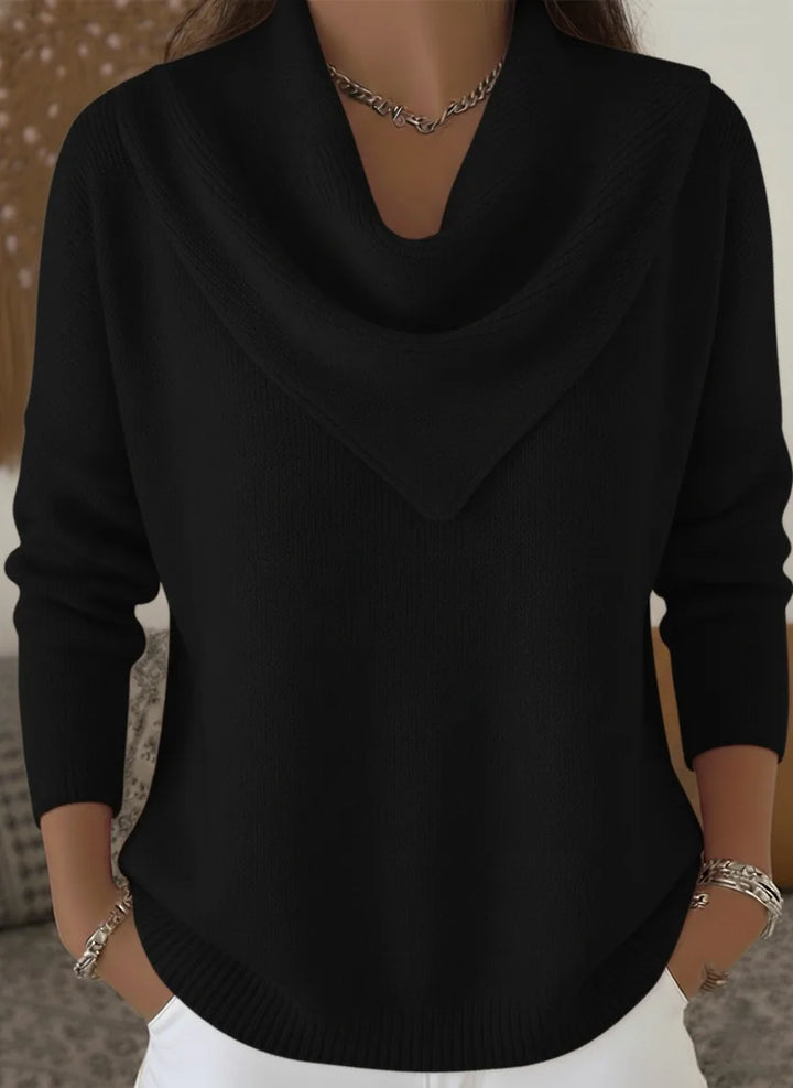 Ashleigh |  Women's Cowl Neck Sweater  - Color:Black;Size:XS