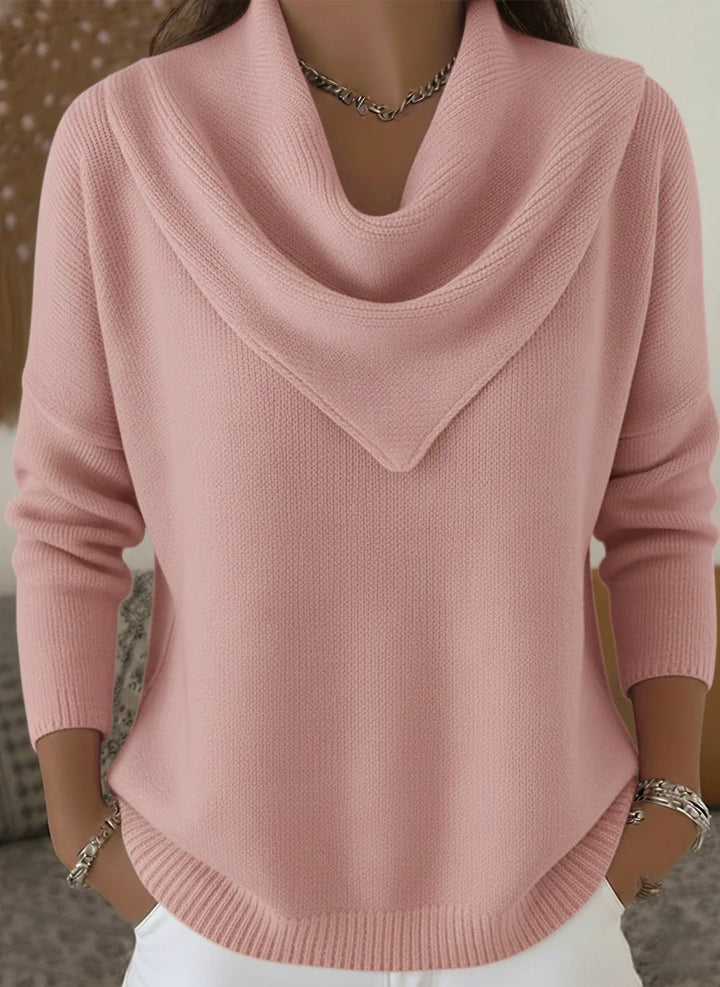 Ashleigh |  Women's Cowl Neck Sweater  - Color:Pink;Size:XS