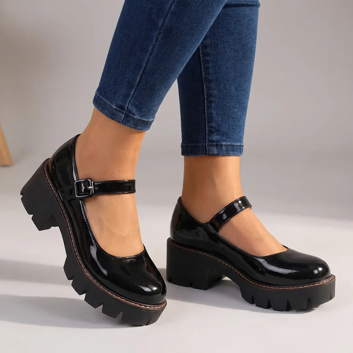 Ashley | Women's Orthopedic Mary Jane Shoes  - Color:Black;Size:35
