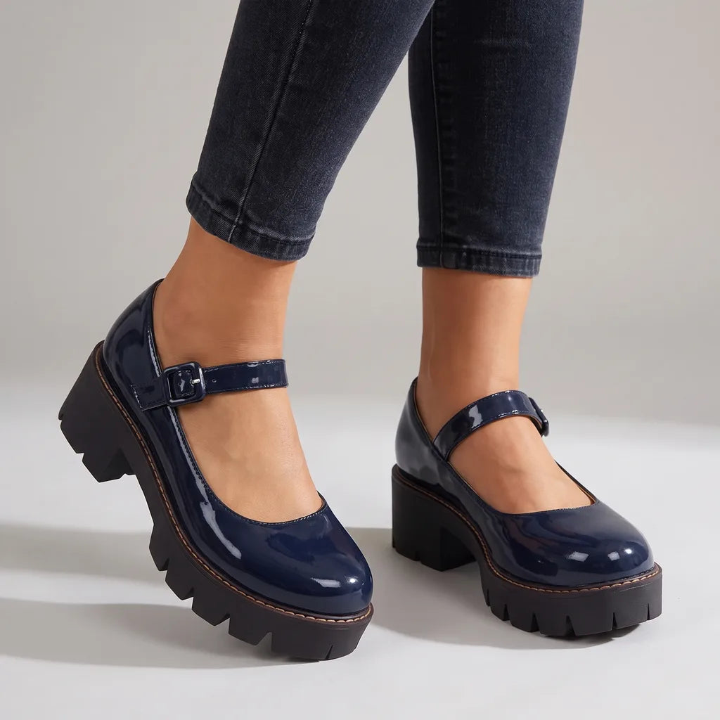Ashley | Women's Orthopedic Mary Jane Shoes  - Color:Blue;Size:35