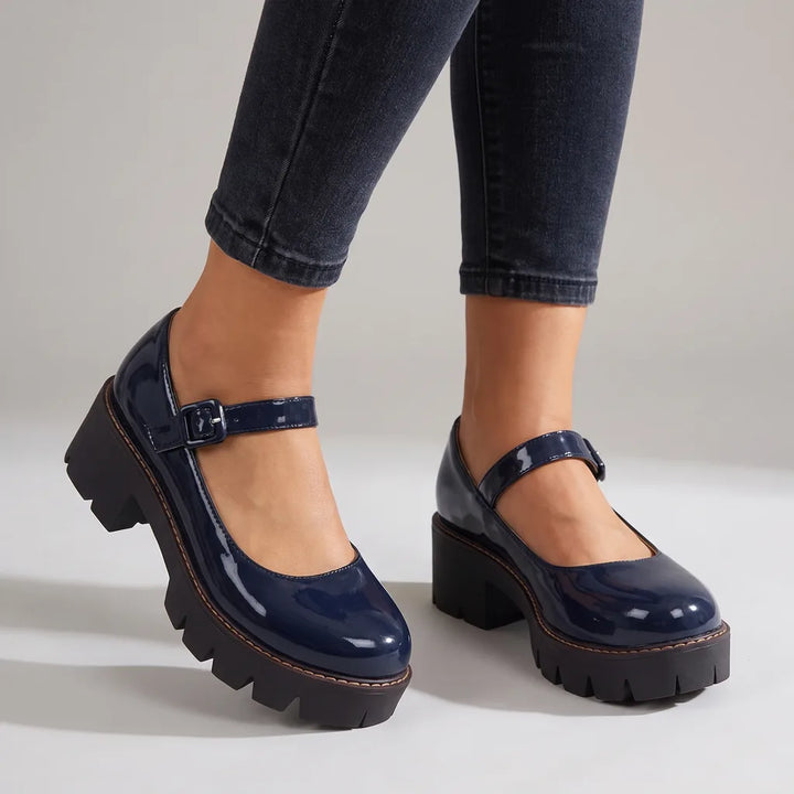 Ashley | Women's Orthopedic Mary Jane Shoes  - Color:Blue;Size:35