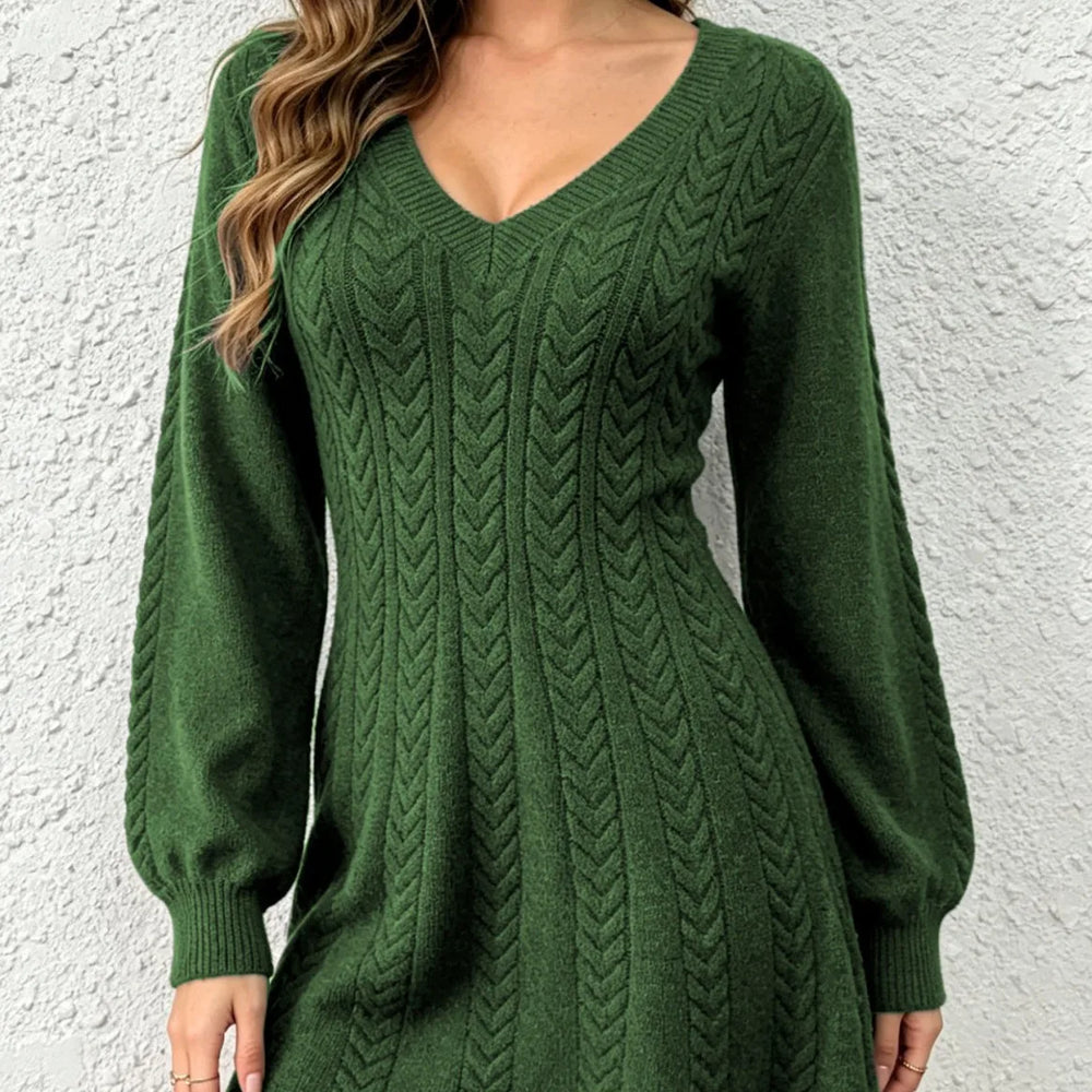 Asiya | Women's Cable-Knit Sweater - Color:Army Green;Size:S