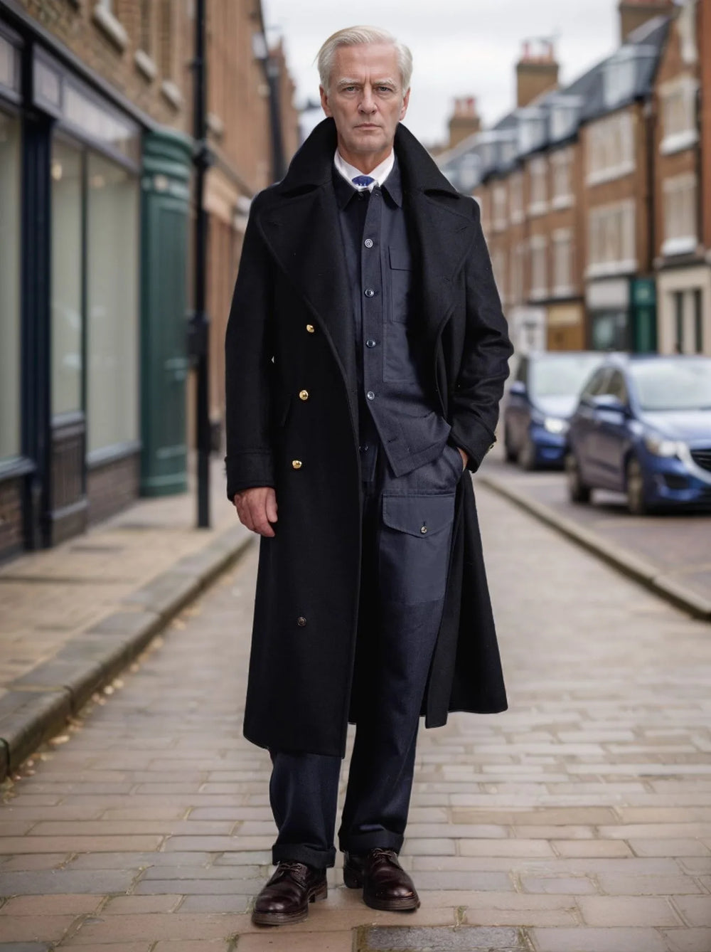 Athony | Men's Tailored Trench Overcoat - Color:Black;Size:XS