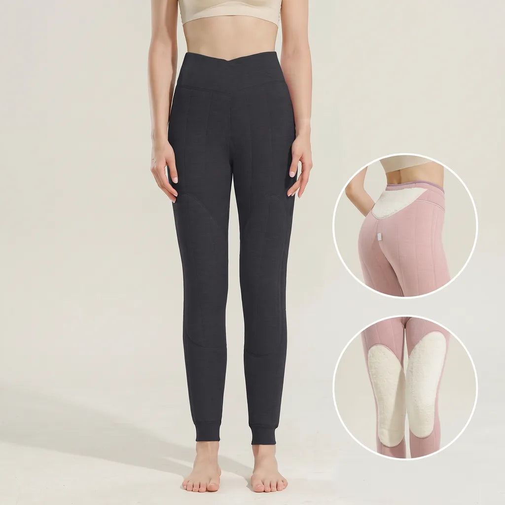 Aubrey | Wool Fleece Lined Leggings - Size:M;Color:Black