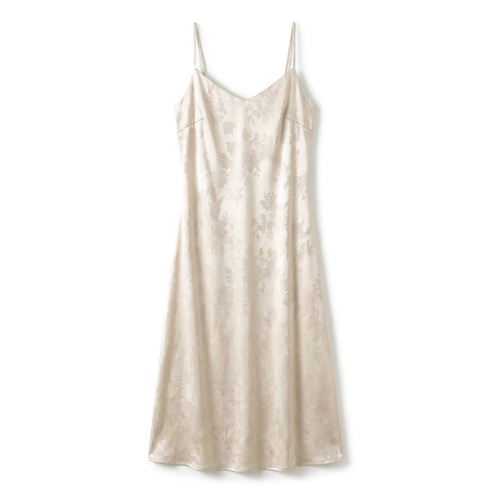 Aurelia Satin Midi Dress - Color:Champagne;Size:XS