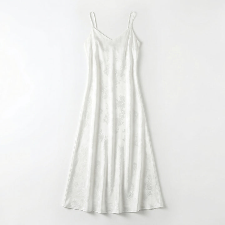 Aurelia Satin Midi Dress - Color:Pure White;Size:XS