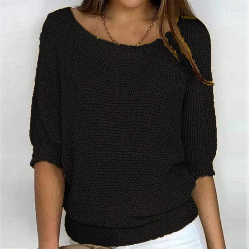 Aurelia | Women's Comfort Knit Sweater - Size:XS;Color:Black