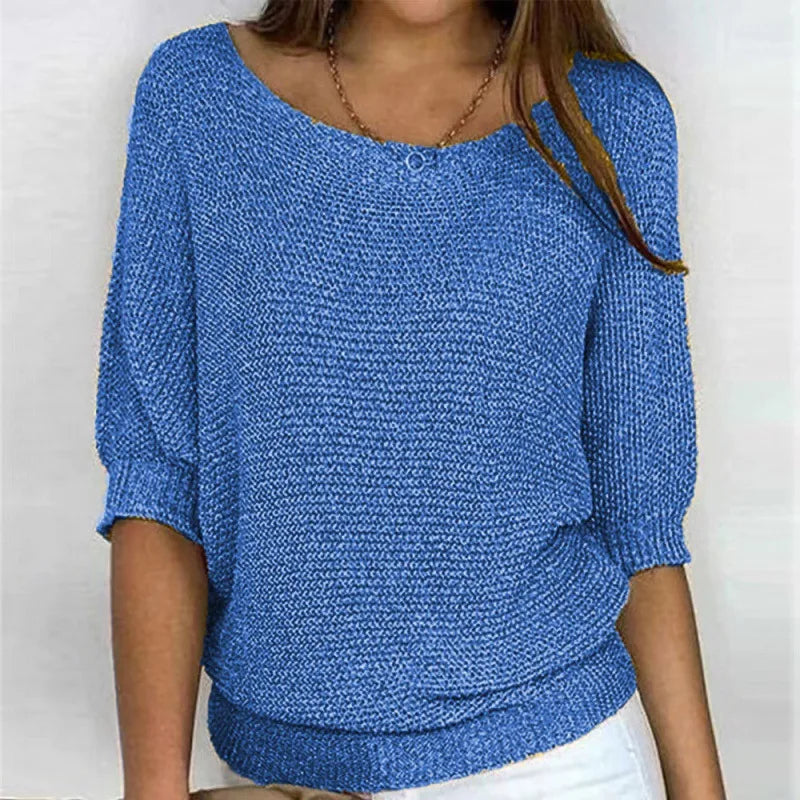 Aurelia | Women's Comfort Knit Sweater - Size:XS;Color:Blue