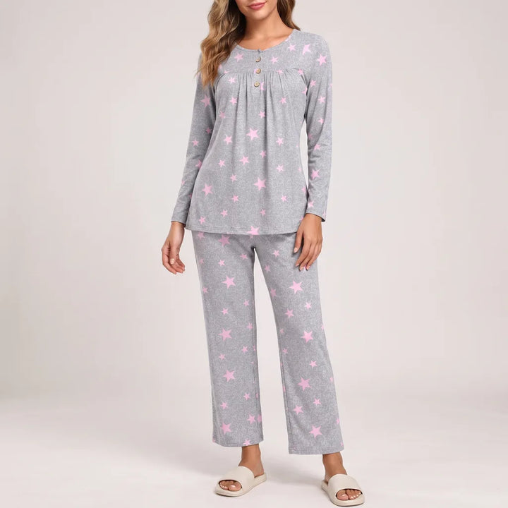 Aurelia | Women's Lounge Pajama Set - Color:Light Gray;Size:S