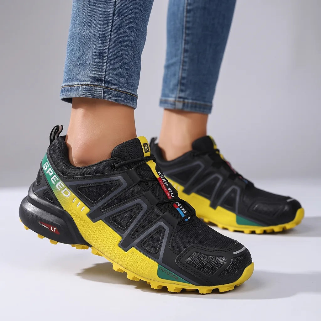 Aurora Trail Running Shoes - Color:Black/Yellow;Size:36