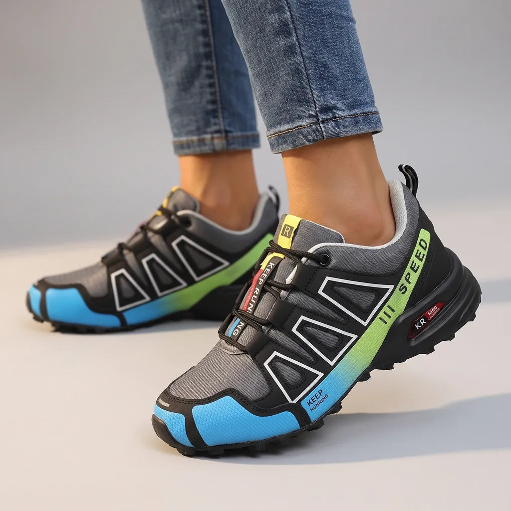 Aurora Trail Running Shoes - Color:Gray/Green;Size:36