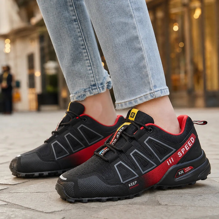 Women's Black/Red Aurora Trail Running Shoes