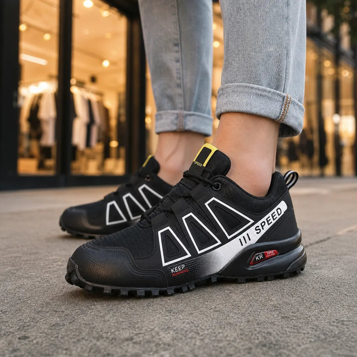 Women's Black/White Aurora Trail Running Shoes