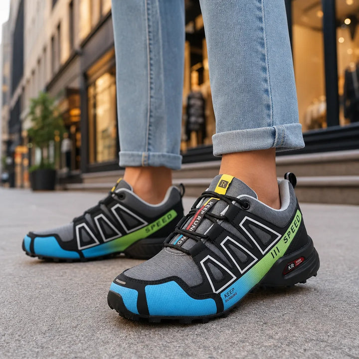 Women's Gray/Green Aurora Trail Running Shoes