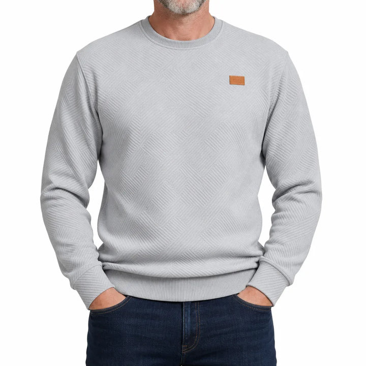 Austin Textured Crewneck Sweater - Color:Gray;Size:XS