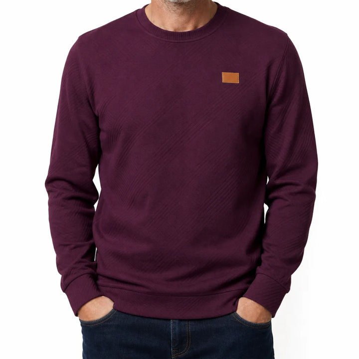 Austin Textured Crewneck Sweater - Color:Red;Size:XS