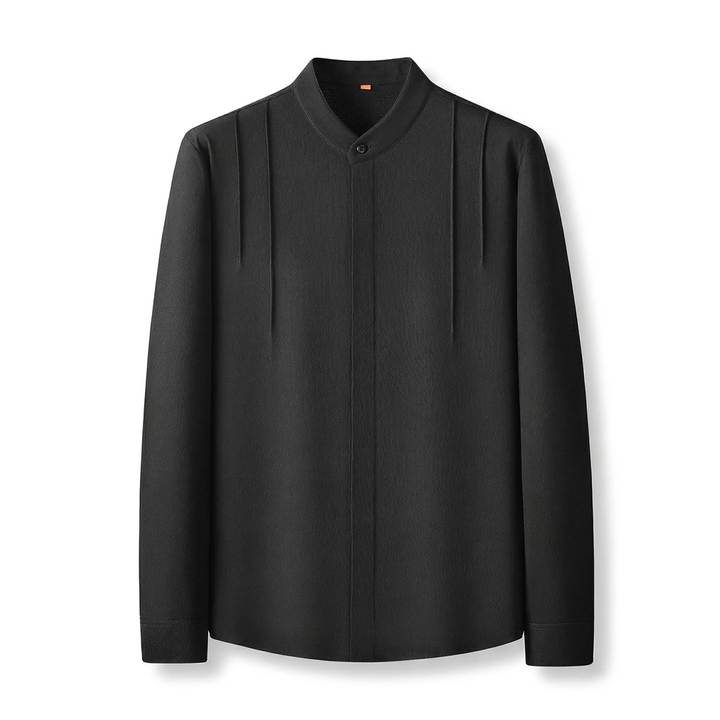 Averin Stand Collar Shirt - Color:Black;Size:L