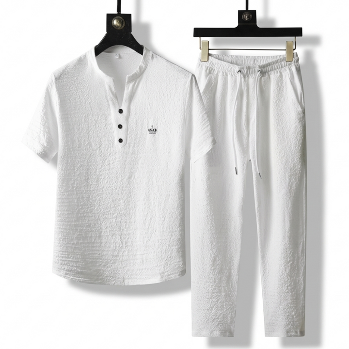 Averon Embroidered Set - Color:White Set;Size:S