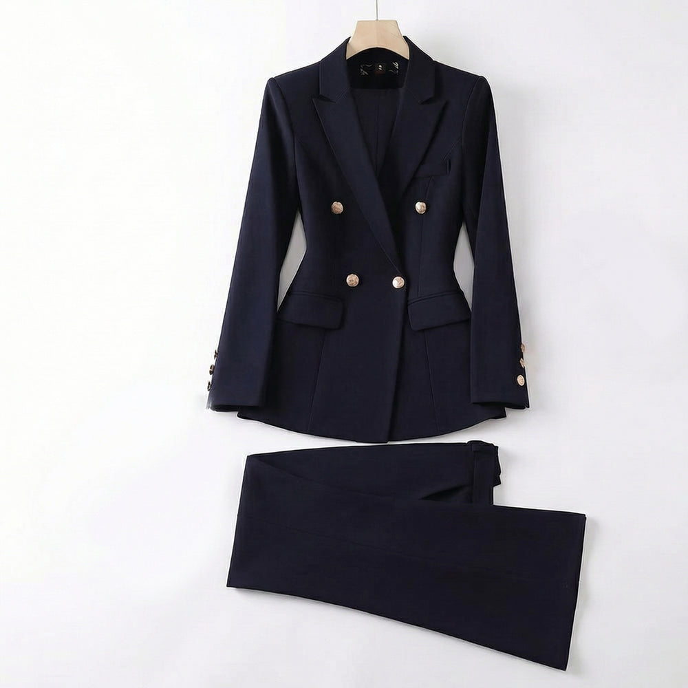 Avery Miller Tailored Suit - Color:Navy Suit with Straight Trousers;Size:XS