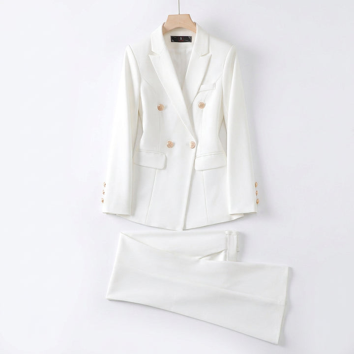 Avery Miller Tailored Suit - Color:White Suit with Straight Trousers;Size:XS