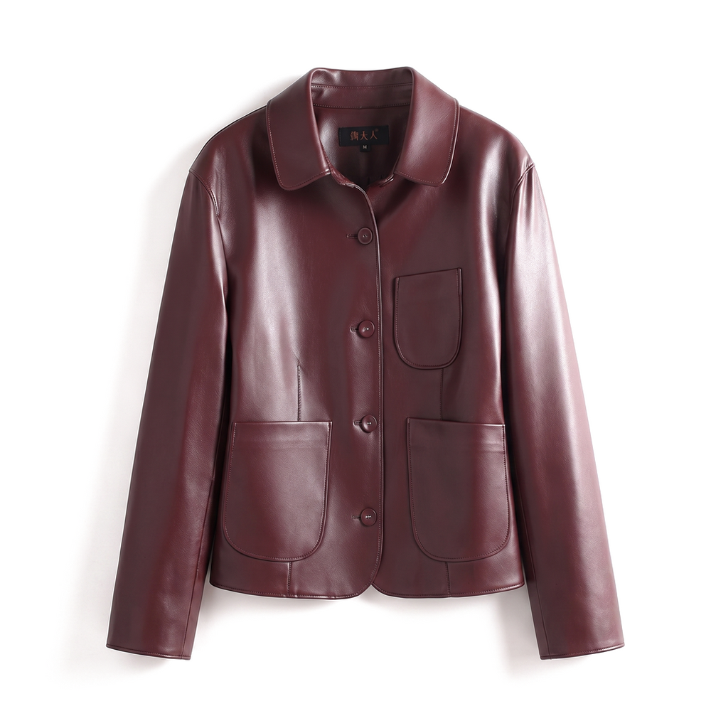 Avery Quinn Collar Jacket - Color:Angola Red;Size:XS