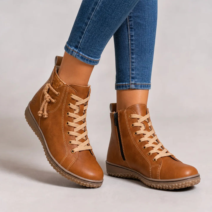Women's Brown Ayesha | Women's Orthopedic Lace-Up Ankle Boots