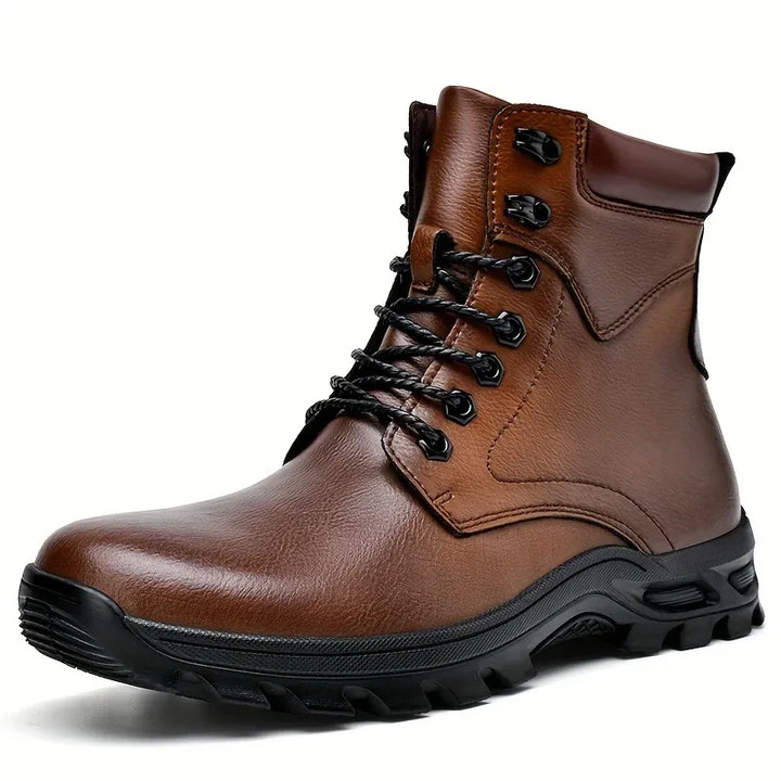 Badger | Men's Waterproof Leather Ankle Boots  - Color:Brown;Size:38