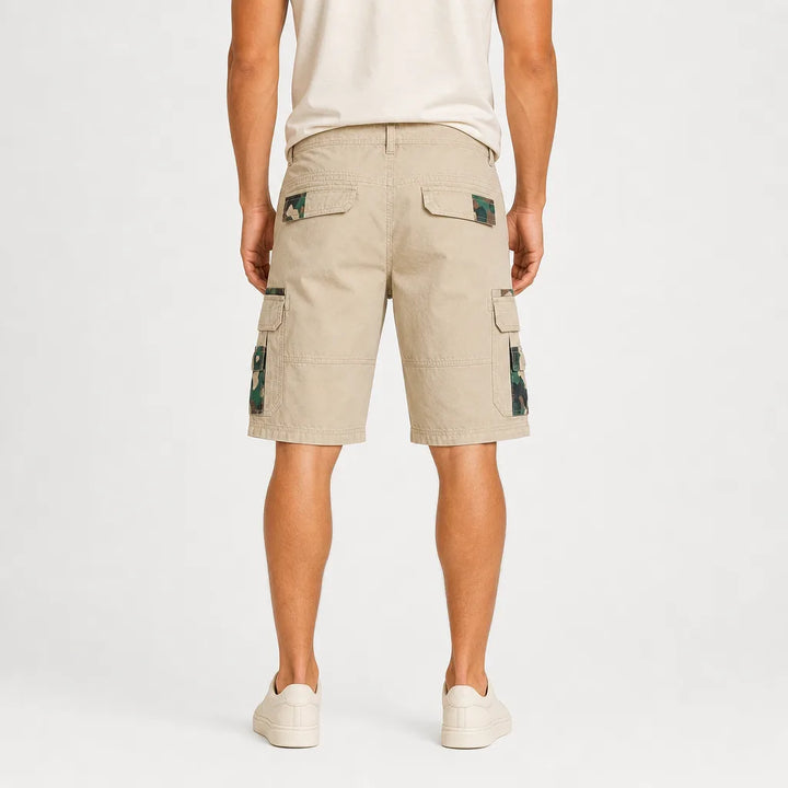 Men's Beige Leighton Cotton Cargo Shorts