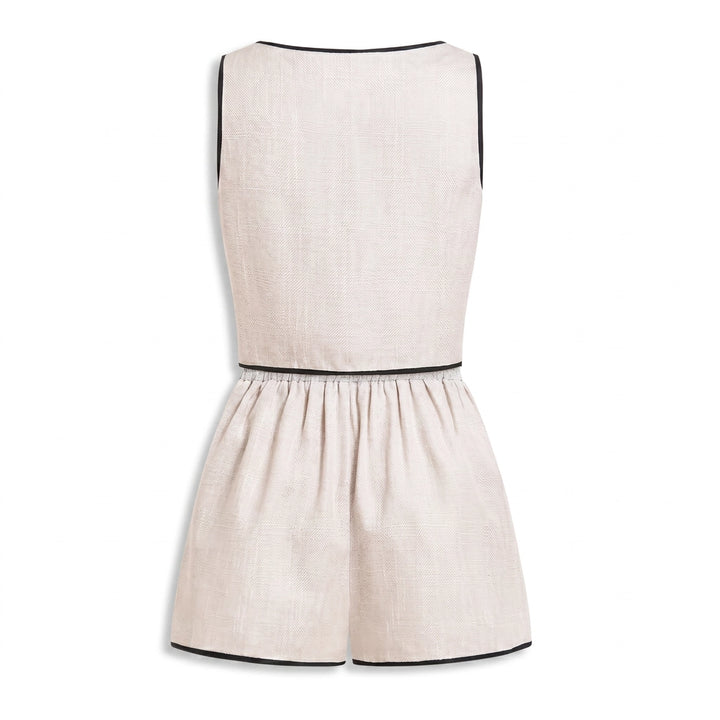 Bailey Contrast Trim Set - Color:Ivory;Size:XS