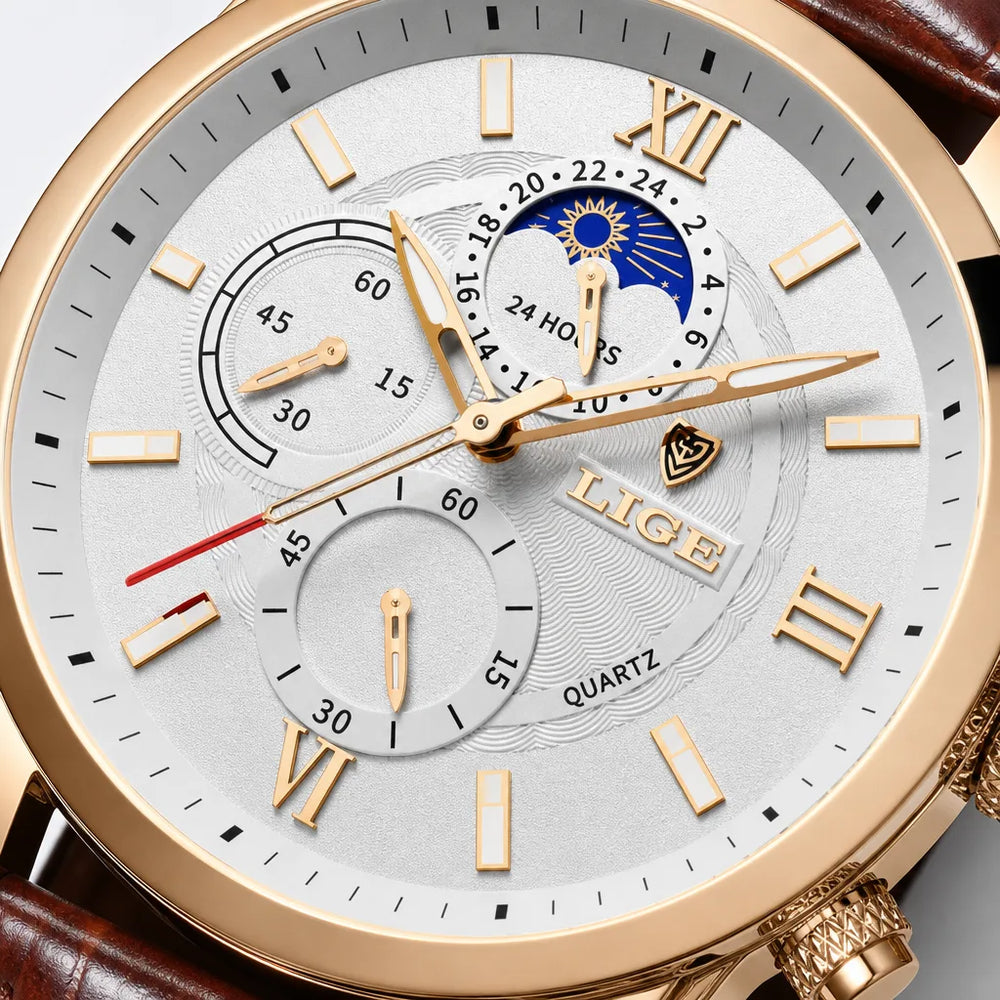 Men's Rose Gold White Bancroft Quartz Chronograph Watch
