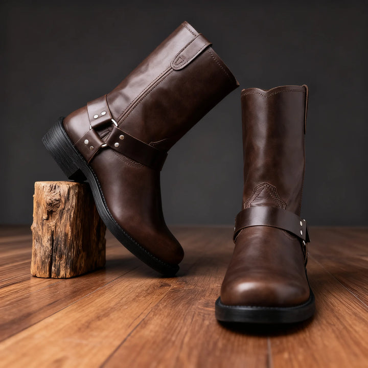 Barnaby | Mens Fall Cowboy Boots - Color:Dark Brown;Size:7