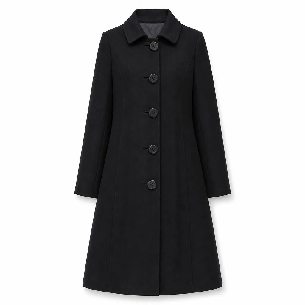 Beatrix Longline Overcoat -G - Color:Black;Size:XS