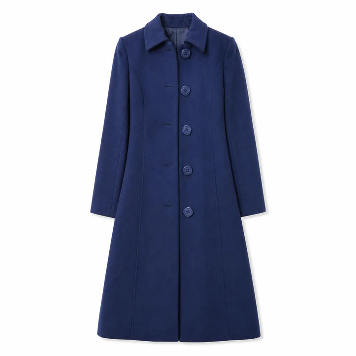 Beatrix Longline Overcoat -G - Color:Blue;Size:XS