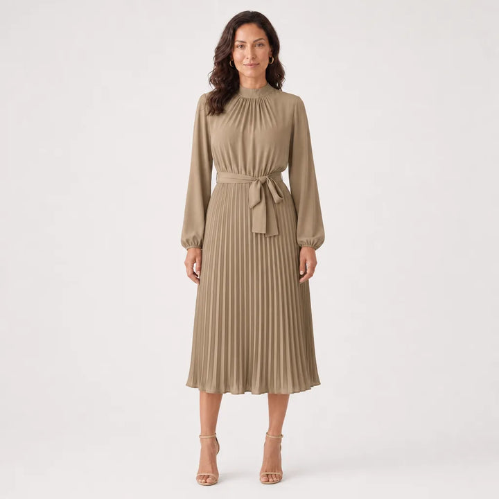 Women's Humphrey High Neck Pleated Dress