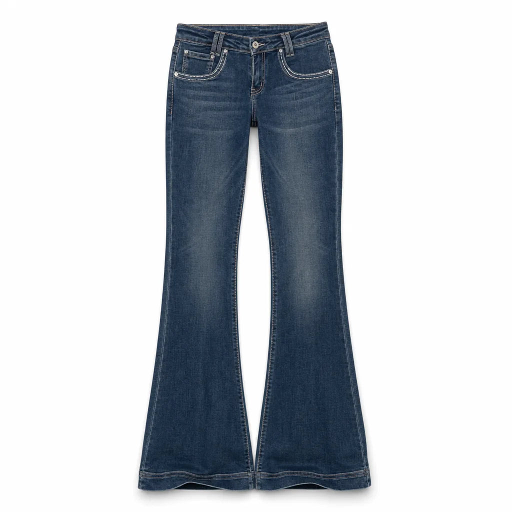 Beau Flare Jeans - Color:Blue;Size:XS