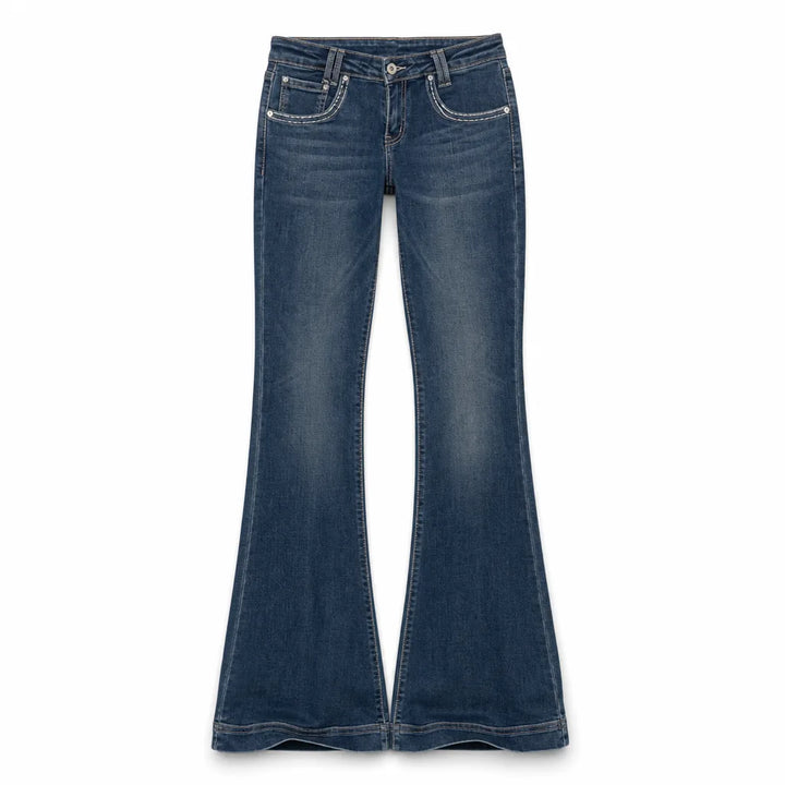 Beau Flare Jeans - Color:Blue;Size:XS