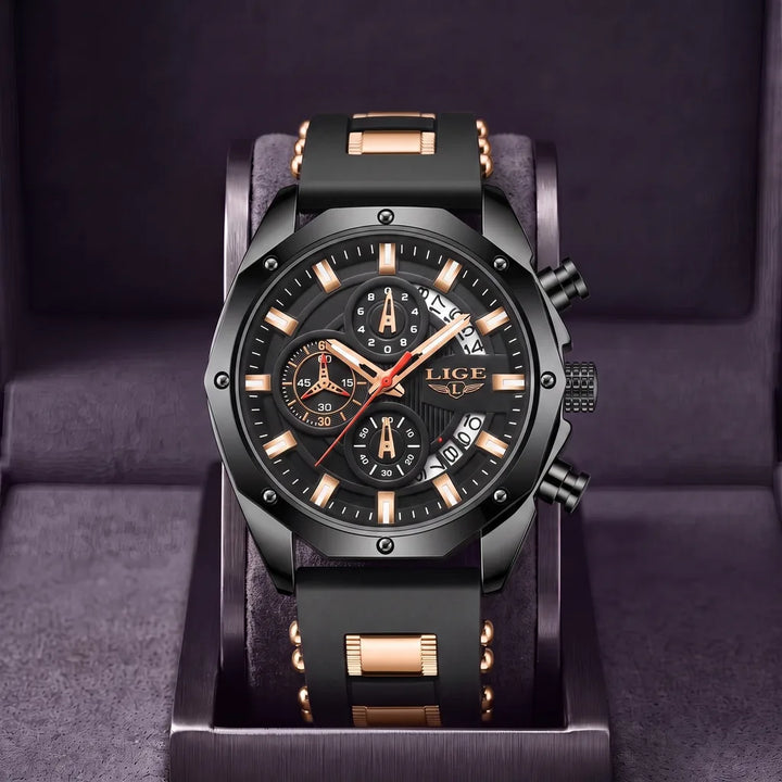 Beau | Sport Watch - Color:Black/Rose Gold