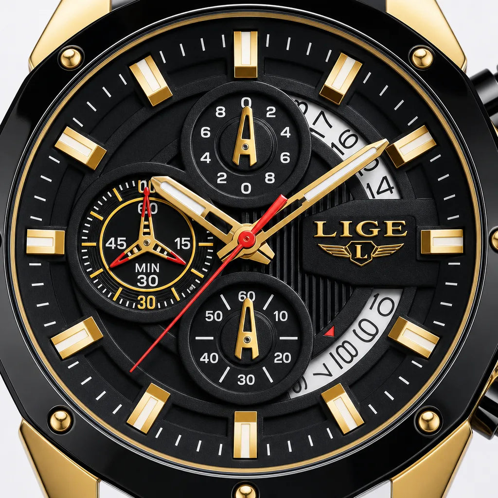 Men's Gold Black Beau Sport Watch