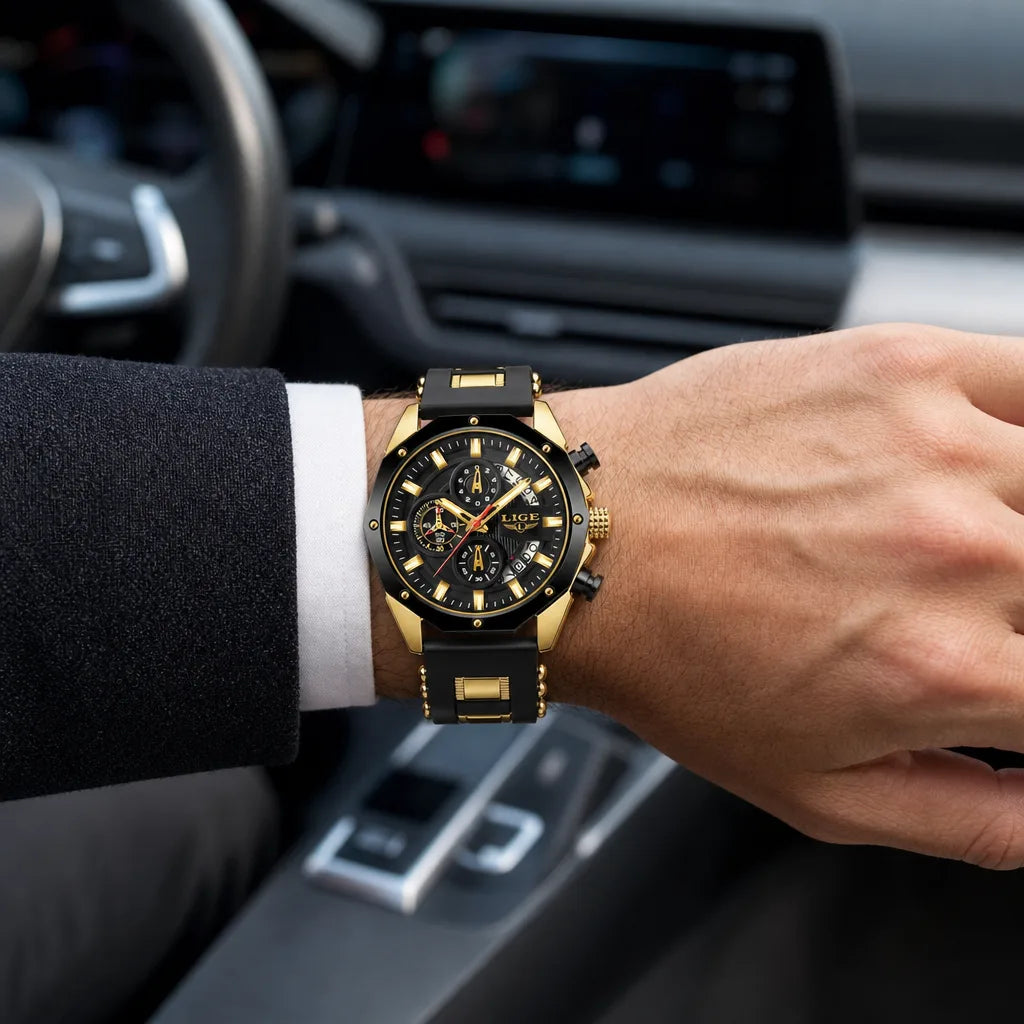 Men's Gold Black Beau Sport Watch