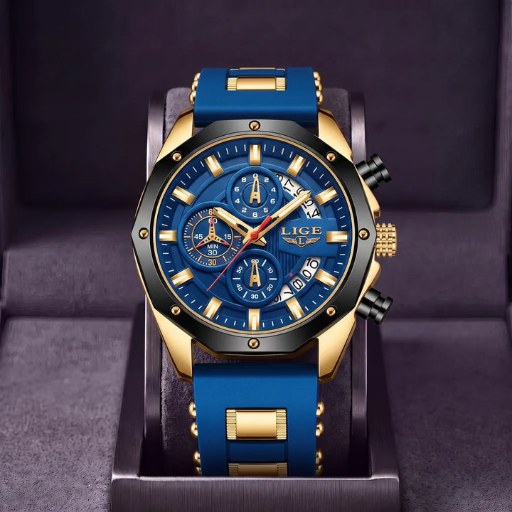Beau | Sport Watch - Color:Gold/Blue