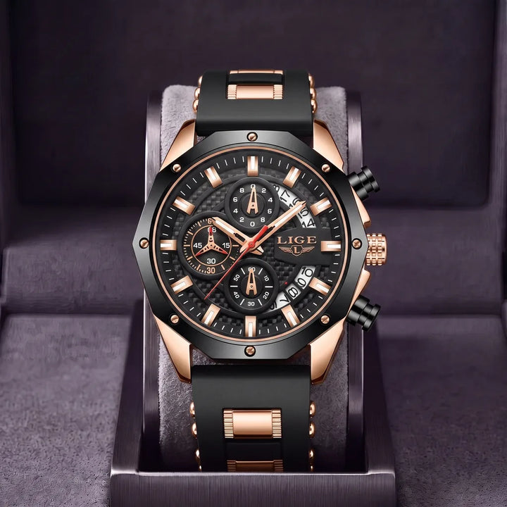 Beau | Sport Watch - Color:Rose Gold/Black