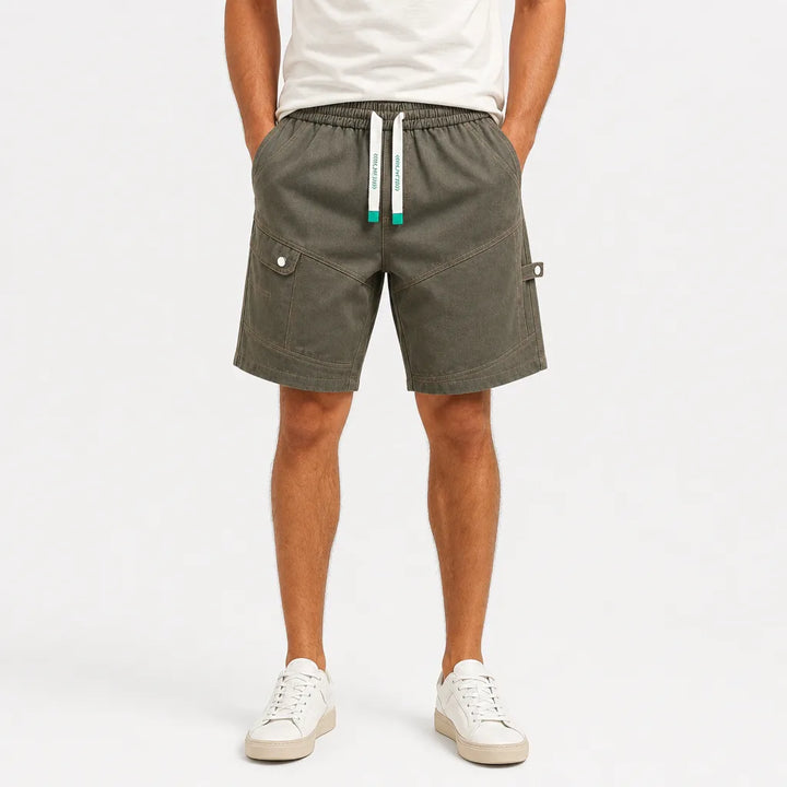 Men's Green Beckett Straight Cotton Shorts