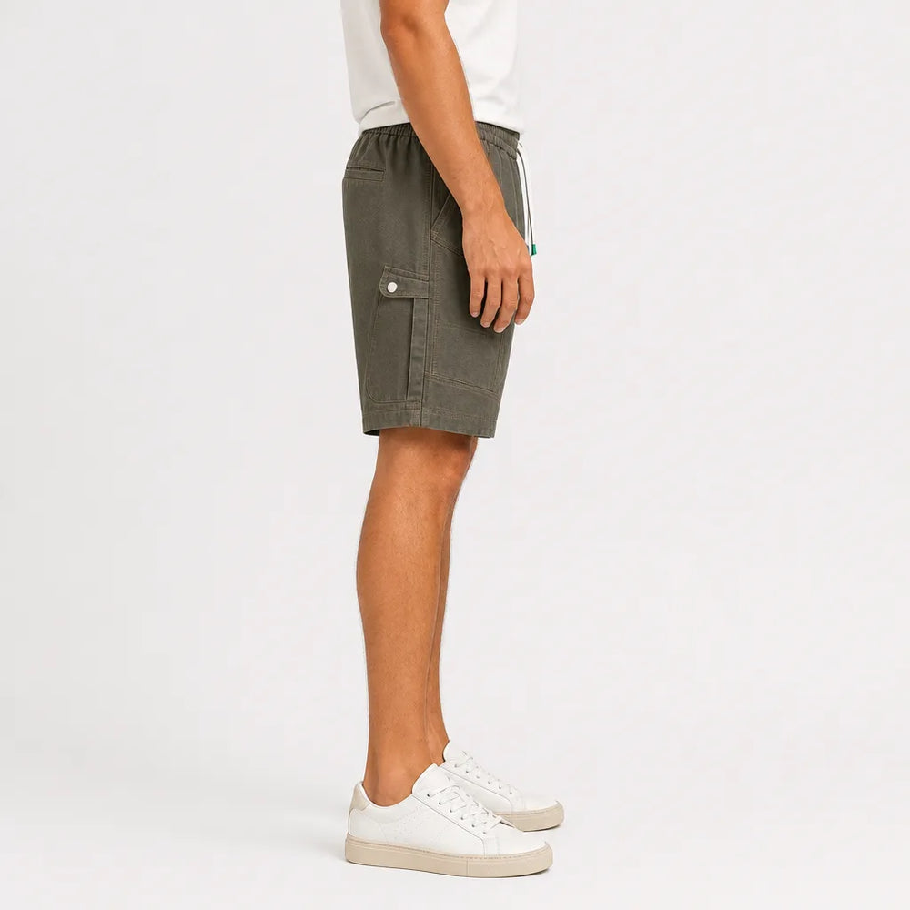 Men's Green Beckett Straight Cotton Shorts