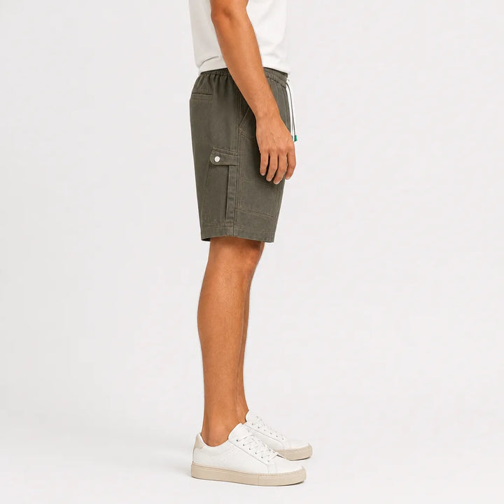 Men's Green Beckett Straight Cotton Shorts