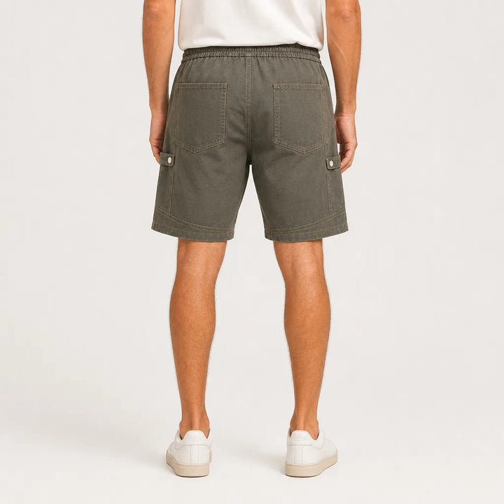 Men's Green Beckett Straight Cotton Shorts