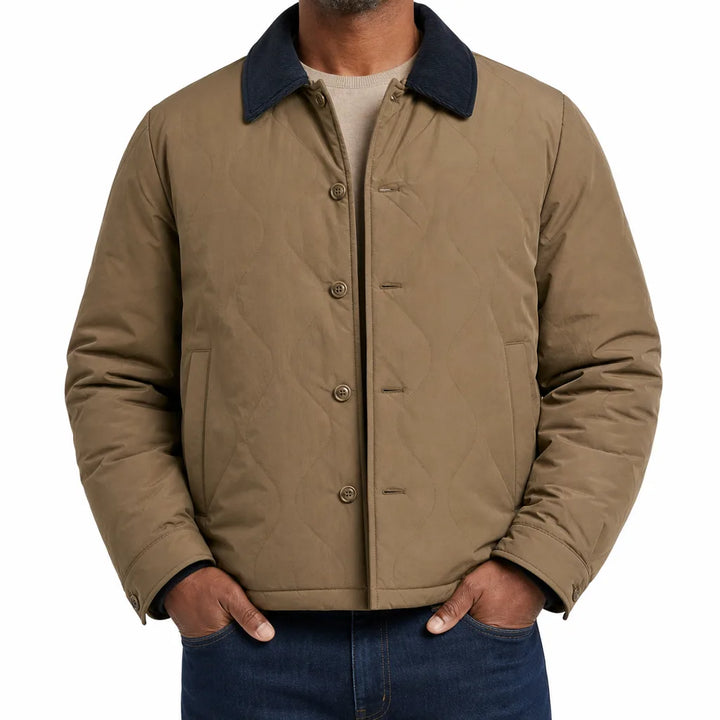Beckett | Quilted Jacket - Color:Brown;Size:S