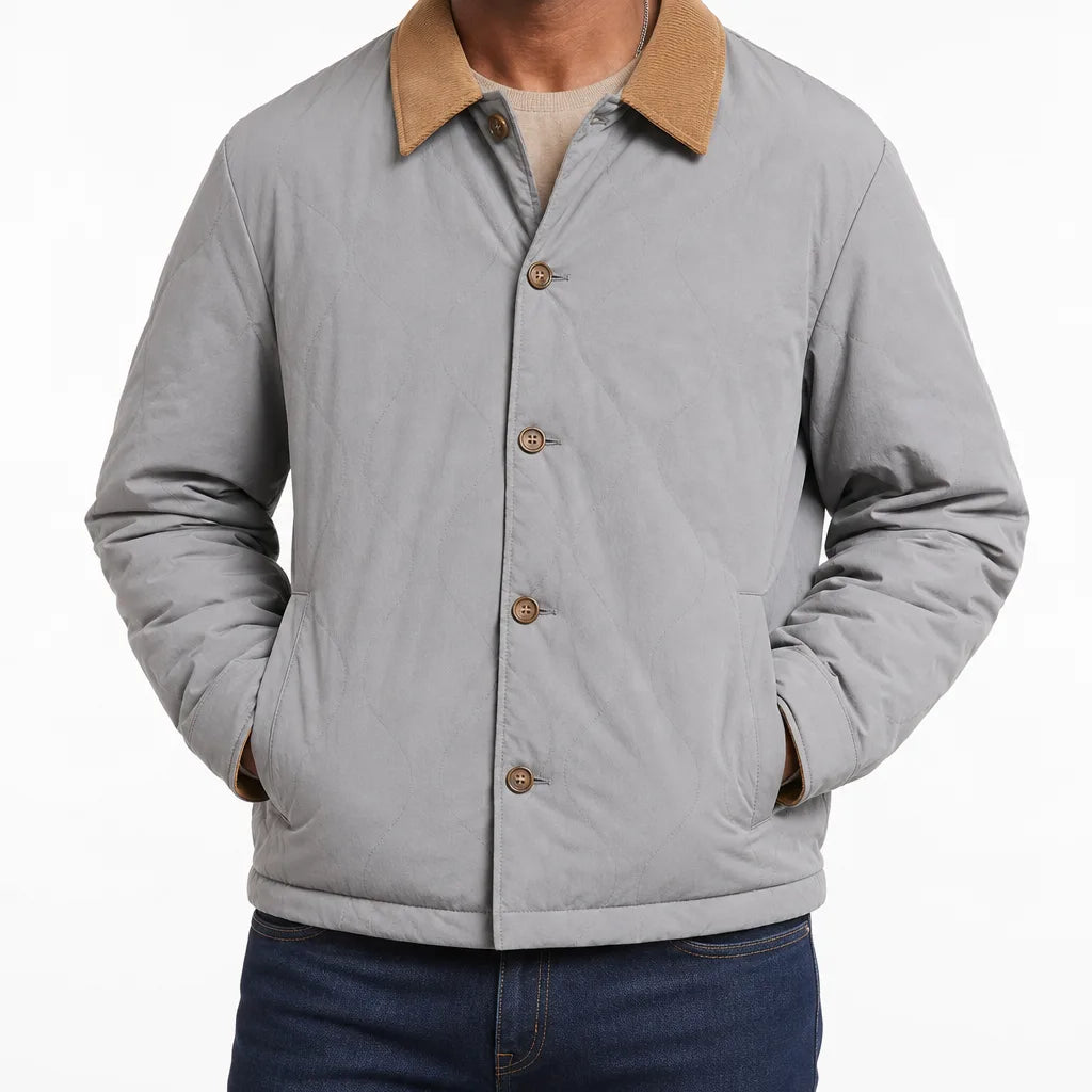 Beckett | Quilted Jacket - Color:Gray;Size:S