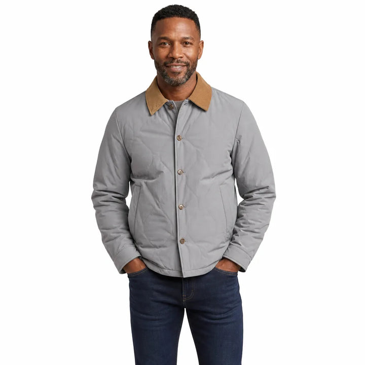 Men's Gray Fairbanks Contrast Collar Puffer Jacket