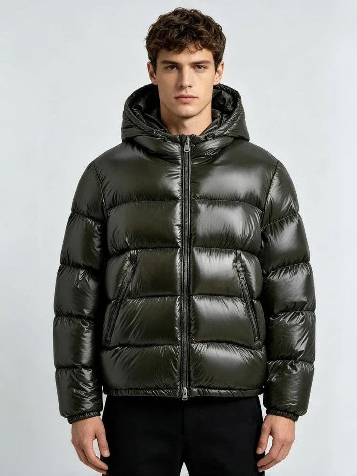Men's Hoodie Puffer Jacket Green2.webp