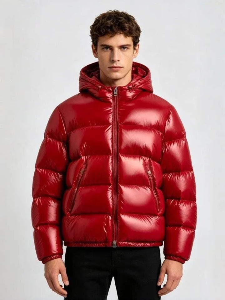 Men's Hoodie Puffer Jacket Red2.webp